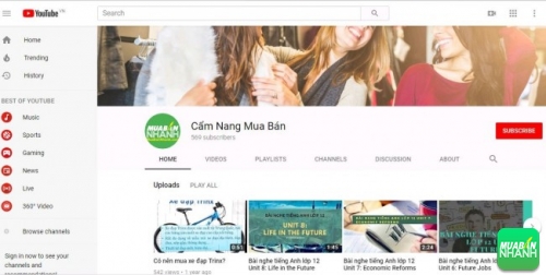 Cẩm nang mua bán tại kênh Youtube